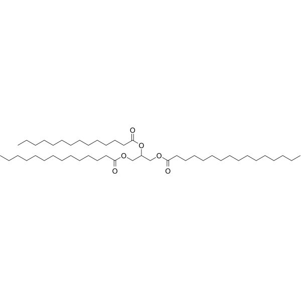 1,2-Dimyristoyl-3-palmitoyl-rac-glycerol Chemical Structure