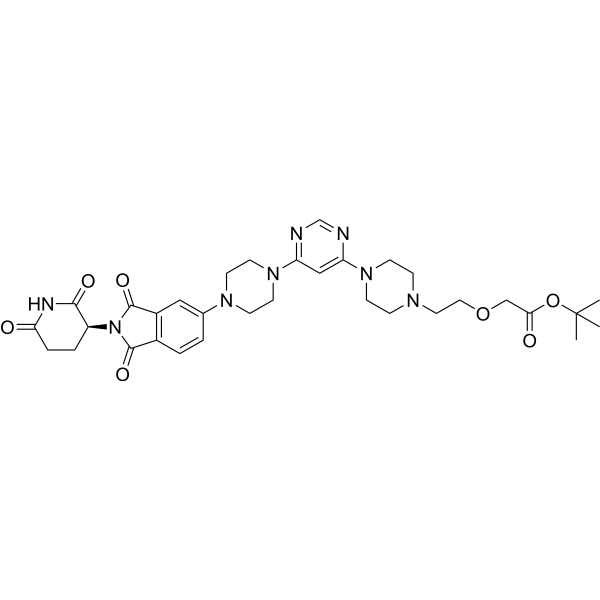 (S)-Thalidomide-piperazine-pyrimidine-piperazine-<em>C</em>2-O-CH2-COO-<em>C</em>(CH<em>3</em>)<em>3</em>