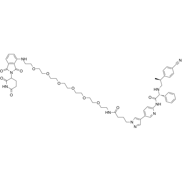 Pomalidomide-NH-PEG6-amide-C2-CPI-1612 Chemical Structure