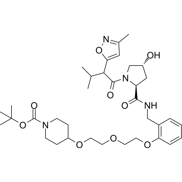 VHL Ligand 8-PEG2-O-piperidine-Boc Chemical Structure