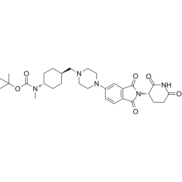 (S)-Thalidomide-piperazine-(1S,4r)-cyclohexane-N(Me)-Boc Chemical Structure