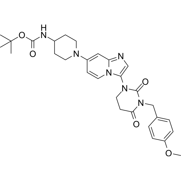 4-Methylanisole-dihydrouracil-imidazo[1,2-a]pyridine-piperidine-NH-Boc Chemical Structure