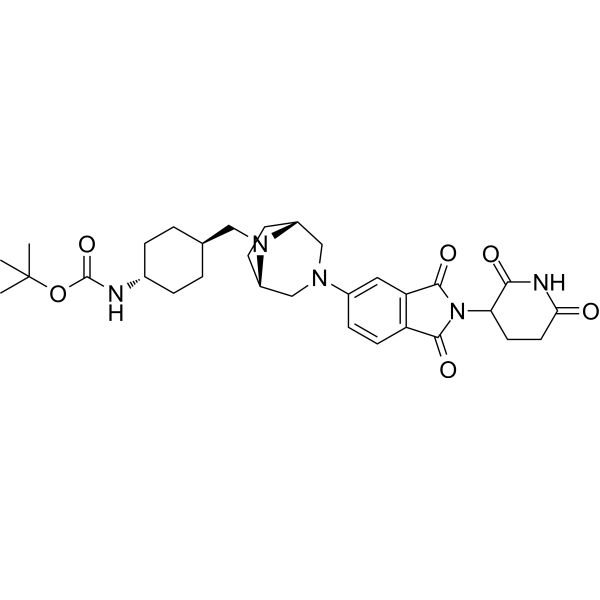 (1R,5S)-Thalidomide-3,8-diazabicyclo[3.2.1]octane-(1R,4r)-cyclohexane-NH-Boc Chemical Structure