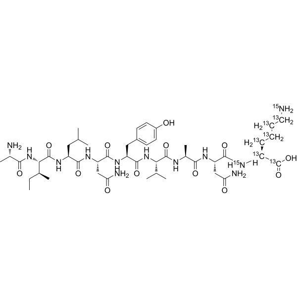 AILNYVANK-(Lys-<sup>13</sup>C<sub>6</sub>,<sup>15</sup>N<sub>2</sub>) Chemical Structure