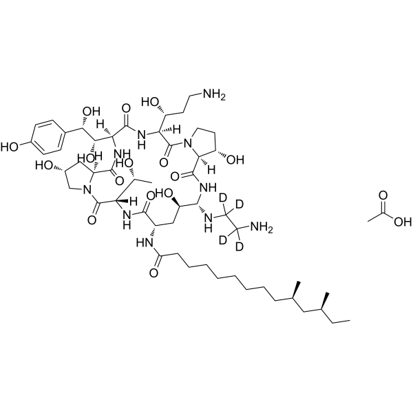 Caspofungin-d<sub>4</sub> acetate Chemical Structure