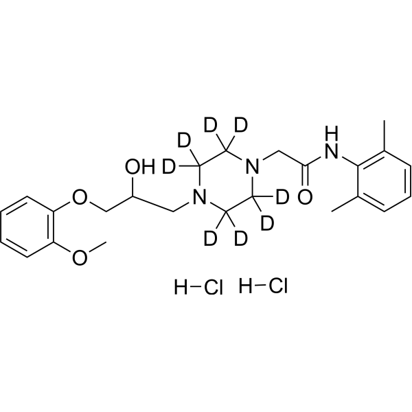 Ranolazine-d<sub>8</sub> dihydrochloride Chemical Structure