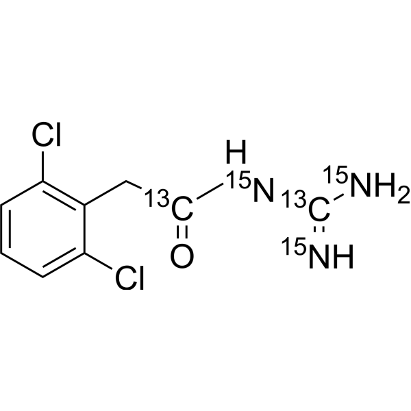 Guanfacine-<sup>15</sup>N<sup>13</sup>,<sup>13</sup>C<sub>2</sub> Chemical Structure