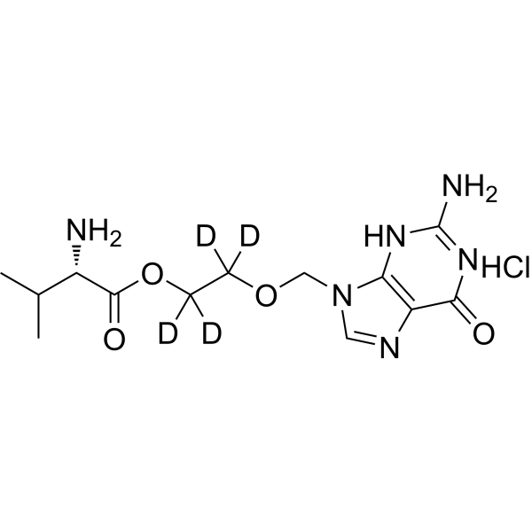 Valacyclovir-d<sub>4</sub> hydrochloride Chemical Structure