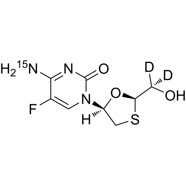 Emtricitabine-<sup>15</sup>N,d<sub>2</sub> Chemical Structure