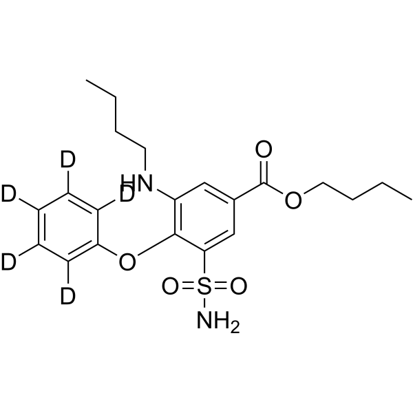 Bumetanide-d<sub>5</sub> Butyl Ester Chemical Structure