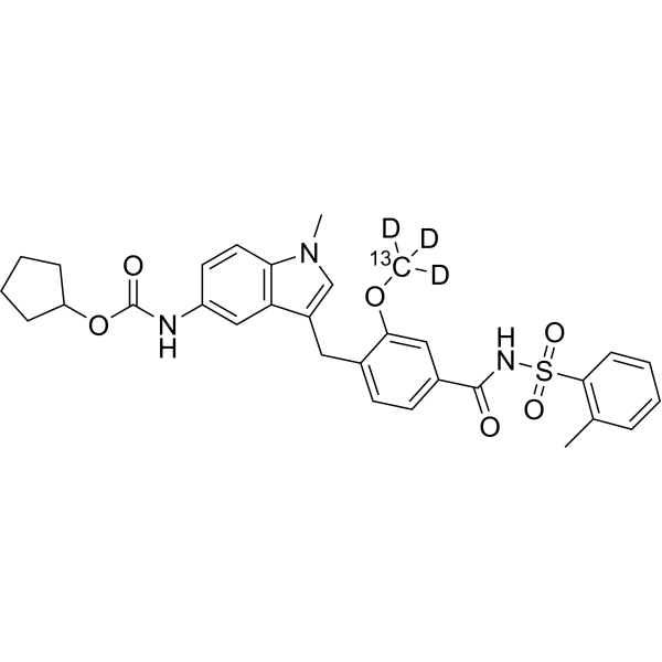 Zafirlukast-<sup>13</sup>C,d<sub>3</sub> Chemical Structure