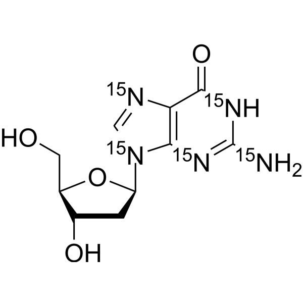 2'-Deoxyguanosine-<sup>15</sup>N<sub>5</sub> Chemical Structure
