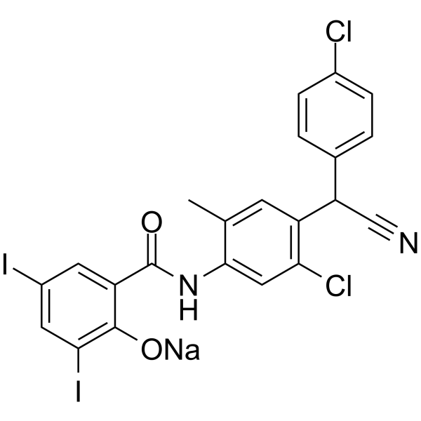 Closantel sodium Chemical Structure