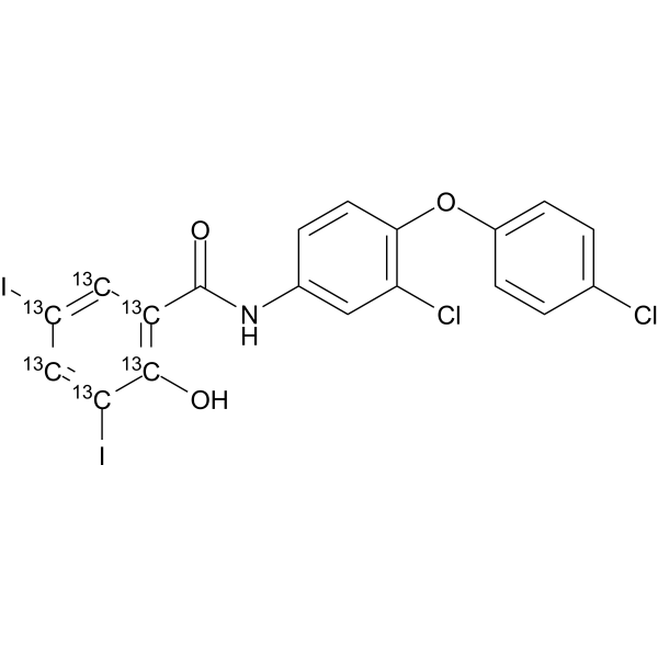 Rafoxanide-<sup>13</sup>C<sub>6</sub> Chemical Structure
