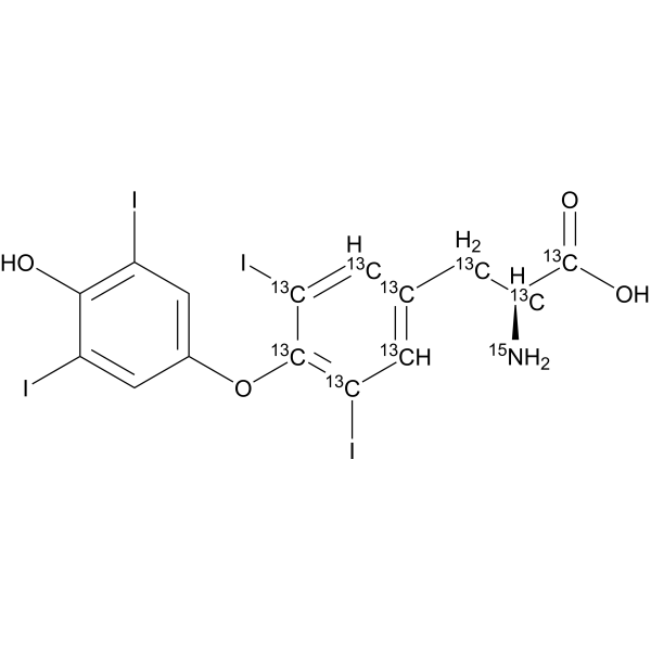 L-Thyroxine-<sup>13</sup>C<sub>6</sub>,<sup>15</sup>N Chemical Structure