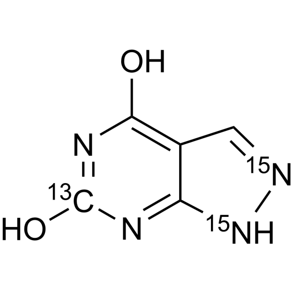 Oxypurinol-<sub>13</sub>C,<sub>15</sub>N<sub>2</sub> Chemical Structure