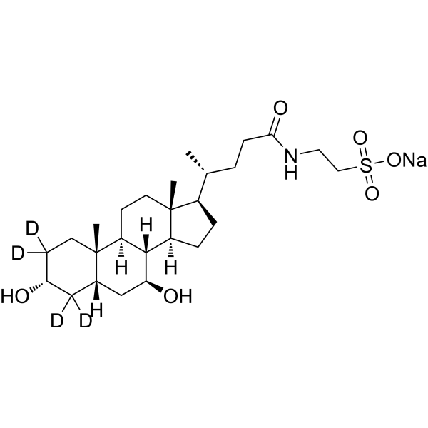Tauroursodeoxycholate-d<sub>4</sub> sodium Chemical Structure