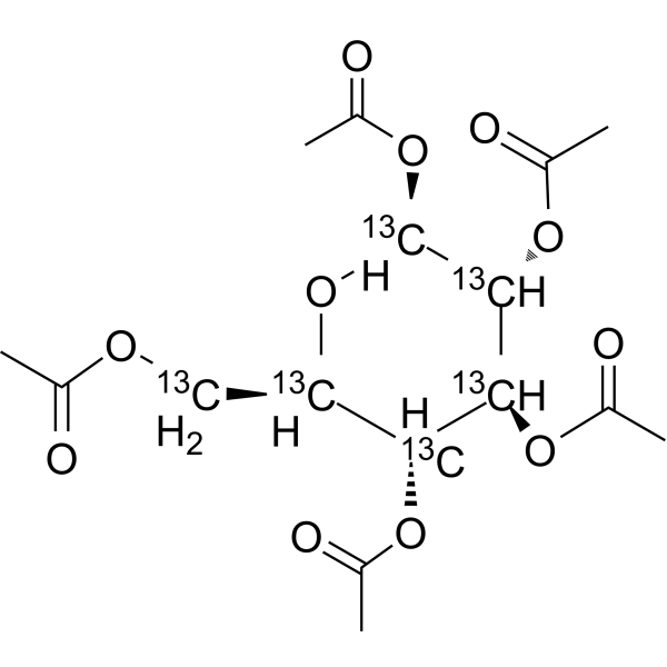 β-D-Glucose pentaacetate-<sup>13</sup>C<sub>6</sub> Chemical Structure