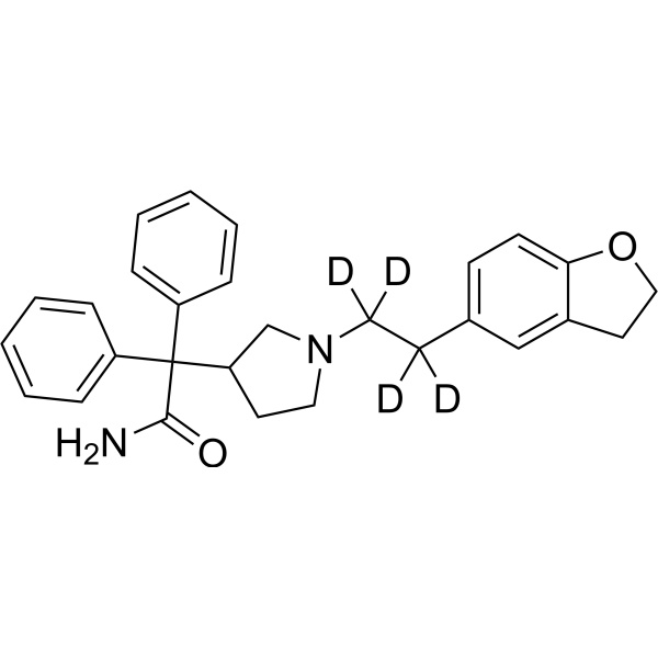 (±)-Darifenacin-d<sub>4</sub> Chemical Structure