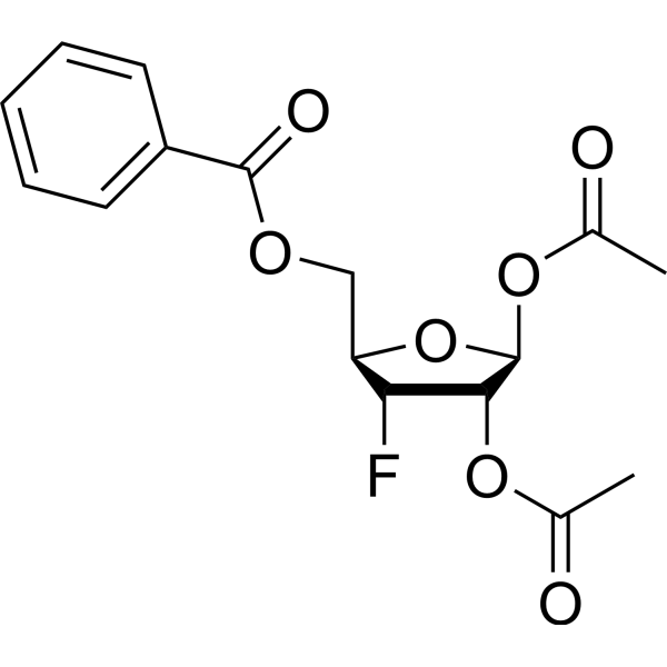 1,2-Di-O-acetyl-5-O-benzoyl-3-deoxy-3-fluoro-D-ribofuranose Chemical Structure