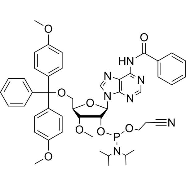 N6-Benzoyl-5'-O-DMT-3'-O-methyladenosine 3'CE-phosphoramidite Chemical Structure