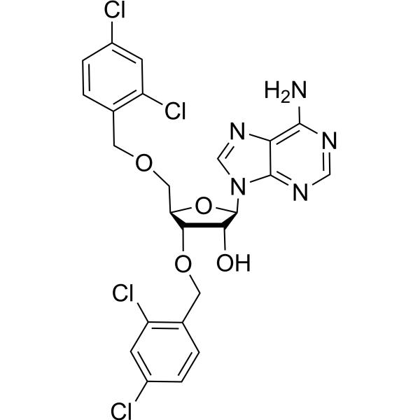 3,5-Bis-O-(2,4-dichlorobenzyl)adenosine Chemical Structure