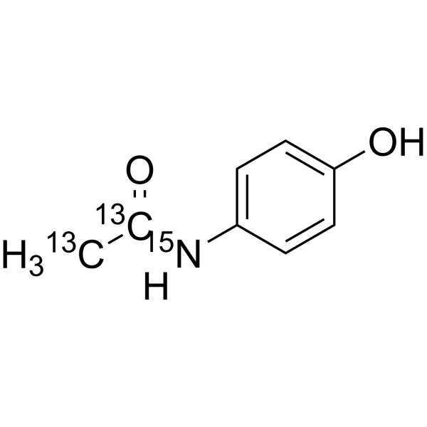 Acetaminophen-<sup>13</sup>C<sub>2</sub>,<sup>15</sup>N Chemical Structure
