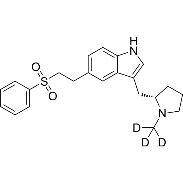 (S)-3-((1-methylpyrrolidin-2-yl)methyl)-5-(2-(phenylsulfonyl)ethyl)-1H-indole-d<sub>3</sub> Chemical Structure