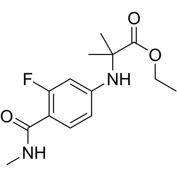 Ethyl 2-((3-fluoro-4-(methylcarbamoyl)phenyl)amino)-2-methylpropanoate Chemical Structure