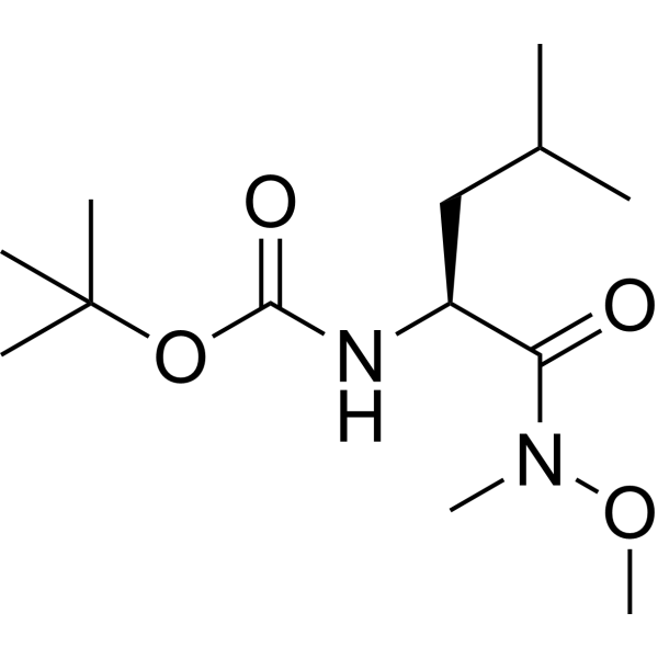 (S)-N-Methyl-N-methoxy-2-(tert-butoxycarbonylamino)-4-methylpentanamide Chemical Structure