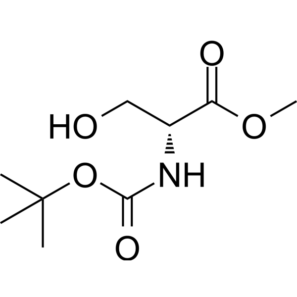 (R)-Methyl 2-(tert-butoxycarbonylamino)-3-hydroxypropanoate Chemical Structure