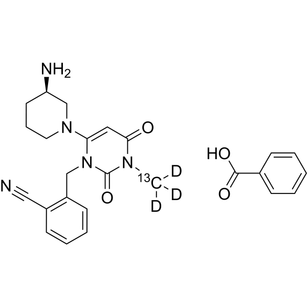 Alogliptin-<sup>13</sup>C,d<sub>3</sub> benzoate Chemical Structure