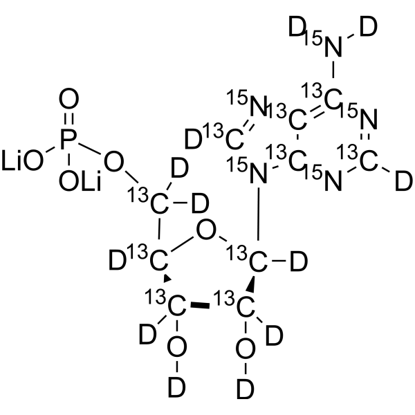Adenosine monophosphate-<em>13</em><em>C</em>10,15N<em>5</em>,d12 dilithium
