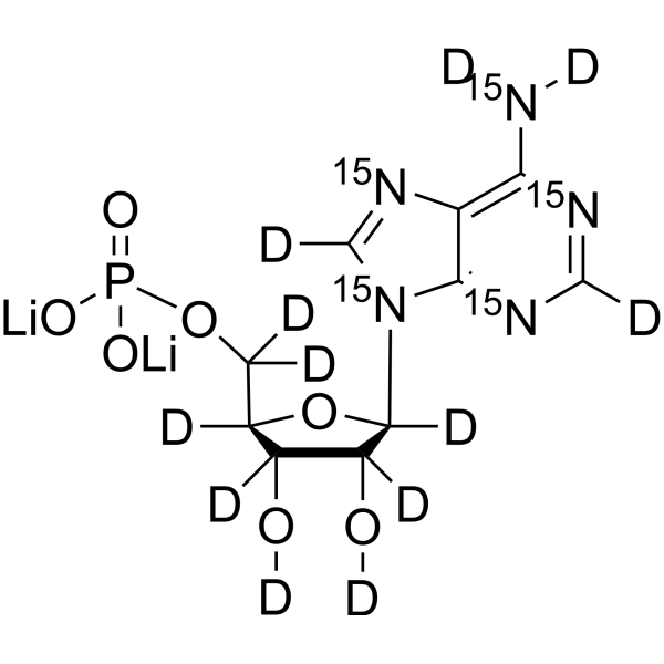 <em>Adenosine</em> monophosphate-15N<em>5</em>,d12 dilithium