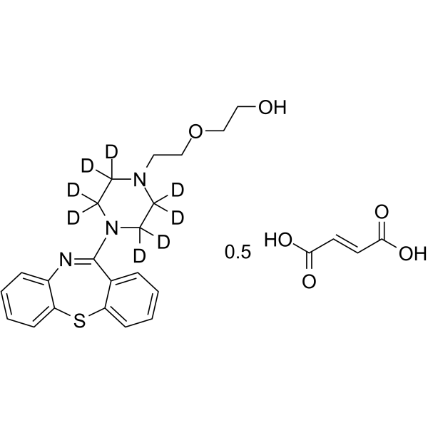 Quetiapine-d<sub>8</sub> hemifumarate Chemical Structure