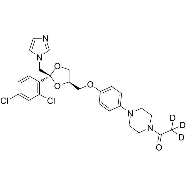 (-)-Ketoconazole-d<sub>3</sub> Chemical Structure
