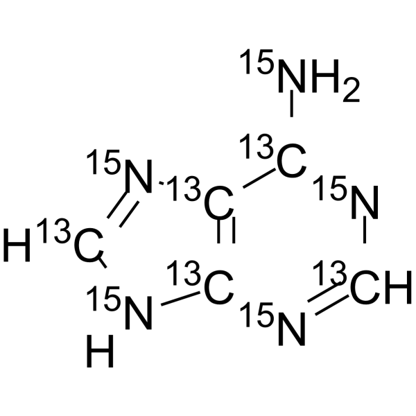Adenine-<sup>13</sup>C<sub>5</sub>,<sup>15</sup>N<sub>5</sub> Chemical Structure