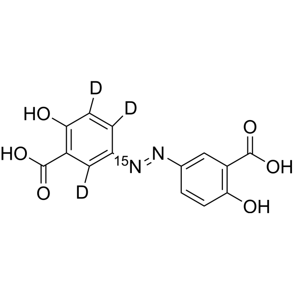 Olsalazine-d<sub>3</sub>,<sup>15</sup>N Chemical Structure