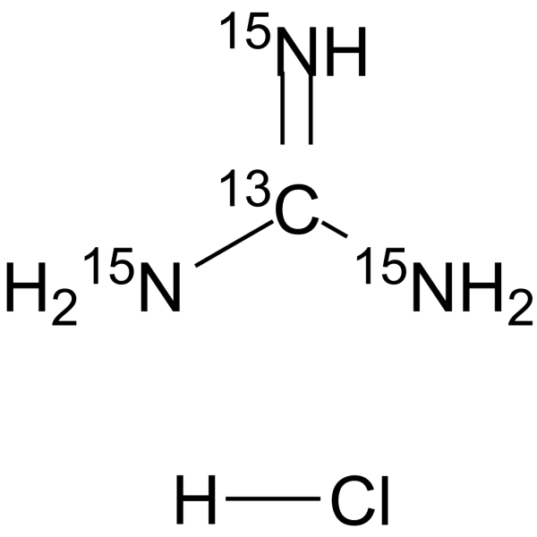 Guanidine-<sup>13</sup>C,<sup>15</sup>N<sub>3</sub> hydrochloride Chemical Structure