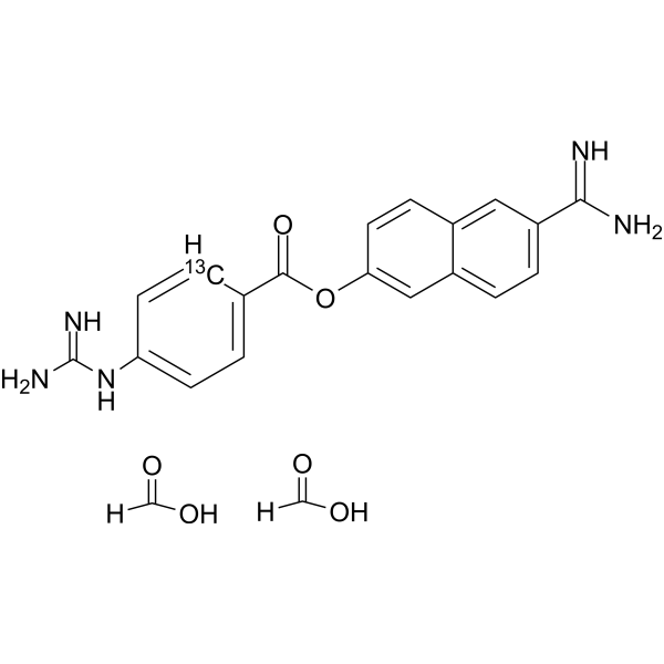 Nafamostat formate salt-<sup>13</sup>C<sub>6</sub> Chemical Structure