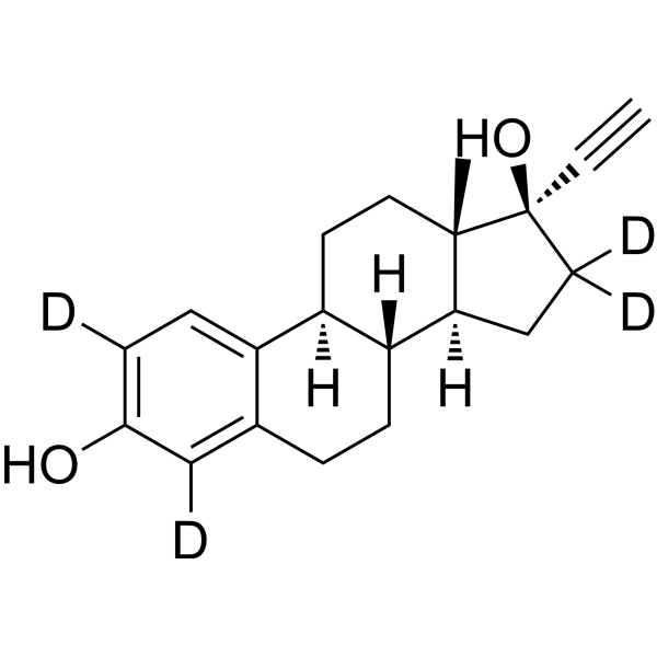 Ethynyl Estradiol-d<sub>4</sub> Chemical Structure