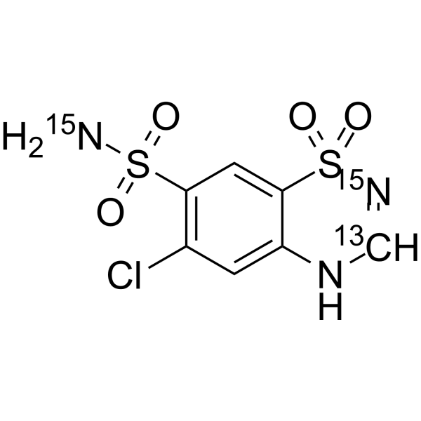 Chlorothiazide-<sup>13</sup>C,<sup>15</sup>N<sub>2</sub> Chemical Structure