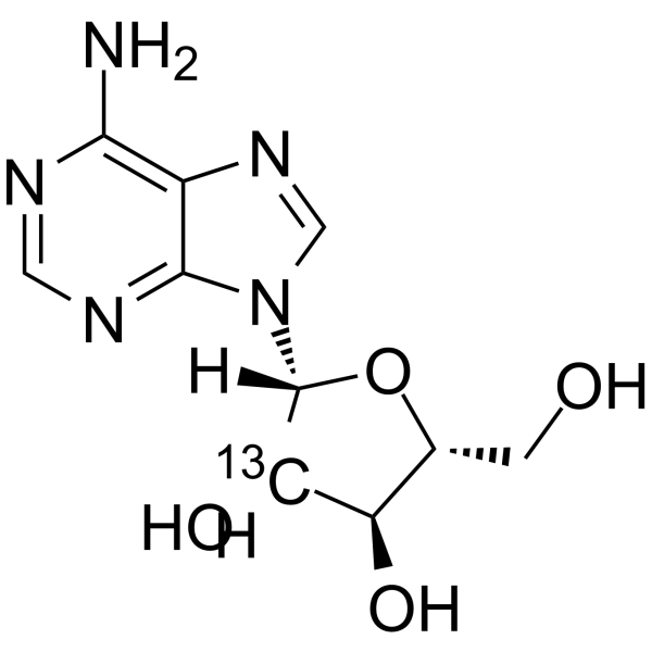 Adenosine-2′-<sup>13</sup>C Chemical Structure