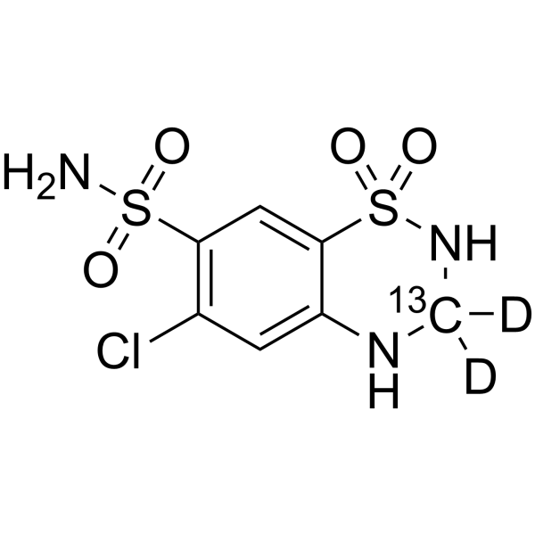 Hydrochlorothiazid-<sup>13</sup>C,d<sub>2</sub> Chemical Structure