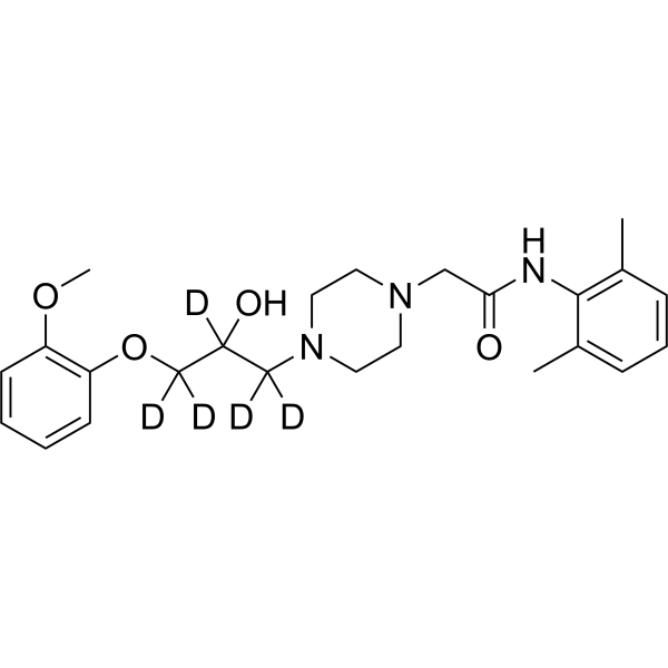 Ranolazine-d<sub>5</sub> Chemical Structure