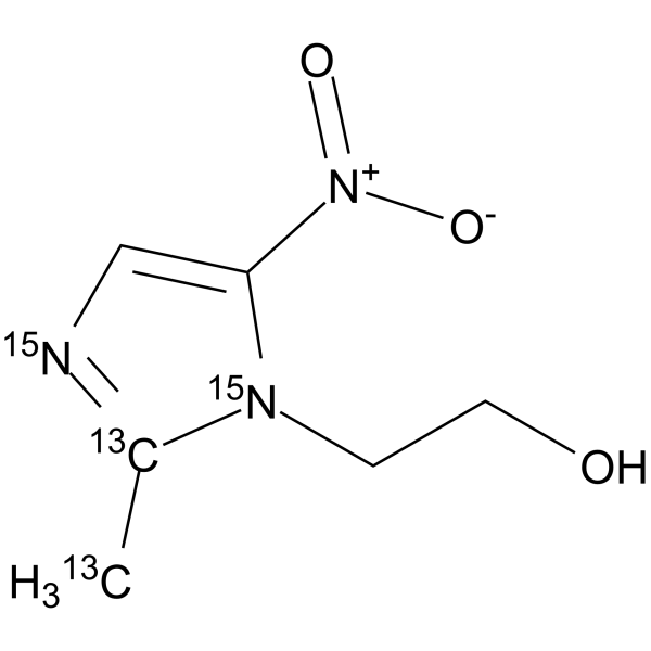 Metronidazole-<sup>13</sup>C<sub>2</sub>,<sup>15</sup>N<sub>2</sub> Chemical Structure