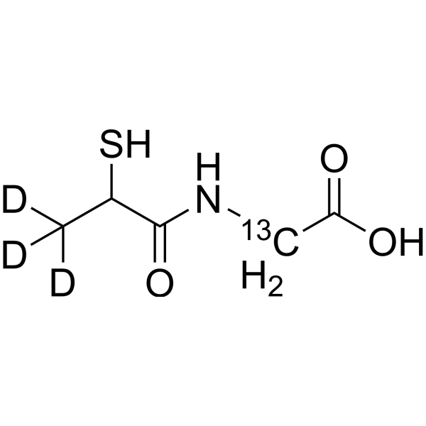 Tiopronin-<sup>13</sup>C,d<sub>3</sub> Chemical Structure