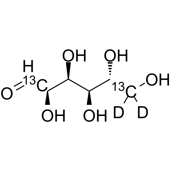 D-Glucose-<sup>13</sup>C<sub>2</sub>,d<sub>2</sub> Chemical Structure