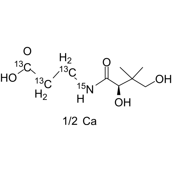 Pantothenic acid-<sup>13</sup>C<sub>3</sub>,<sup>15</sup>N hemicalcium Chemical Structure