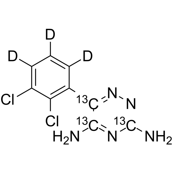 Lamotrigine-<sup>13</sup>C<sub>3</sub>,d<sub>3</sub> Chemical Structure